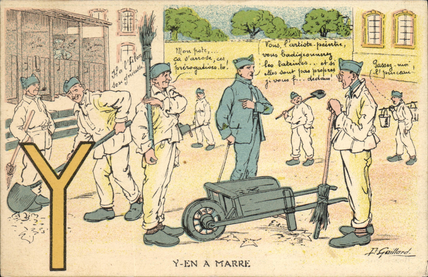 Soldats en train de nettoyer — Y-EN A MARRE — P. Gaillard