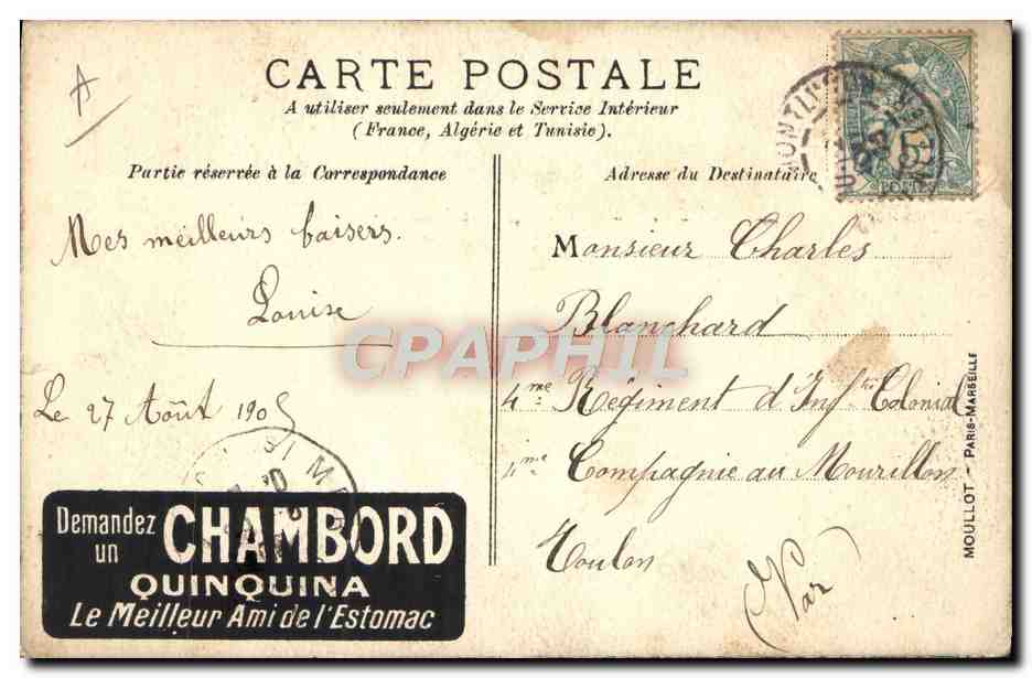 CPA Fantaisie Militaria la corvee — Rückseite