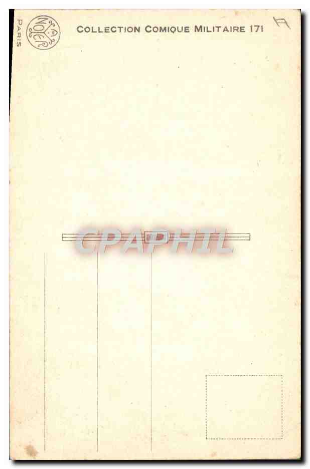 Deux soldats en conversation — caricature — Collection Comique Militaire 171 — Verso