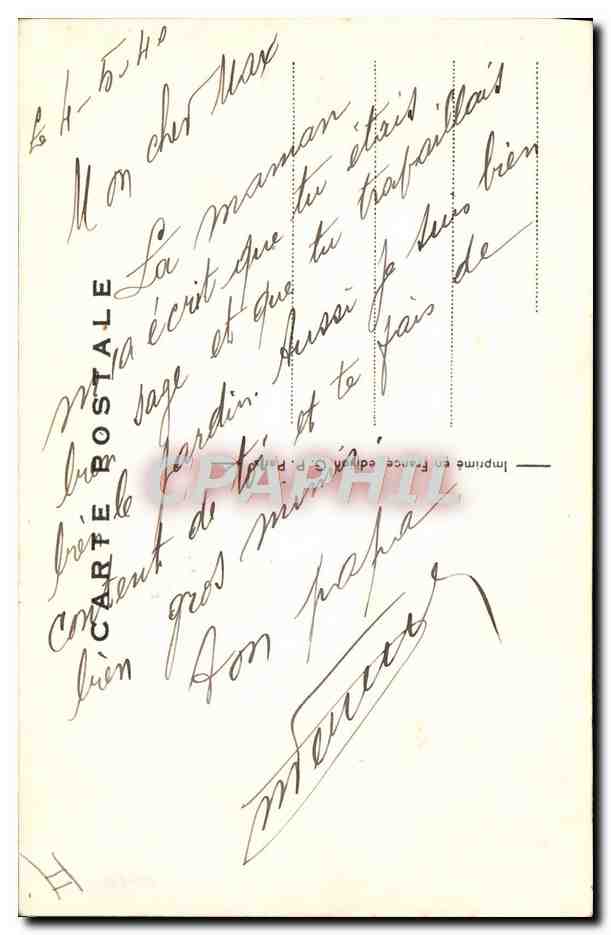 L'ARRIVÉE DU COLIS — humour militaire — éditeur S.P. Paris — Verso