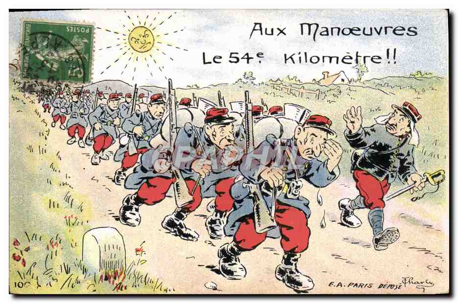 Soldats en manœuvres — Le 54e Kilomètre — E.A. PARIS BEJOSE