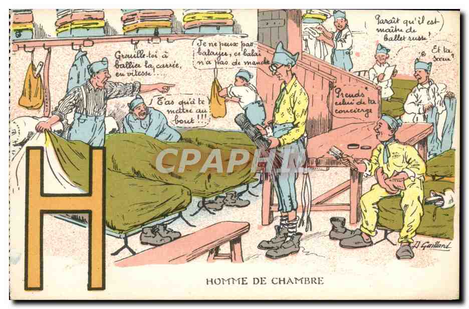 Homme de chambre — caricature militaire — J. Girillard