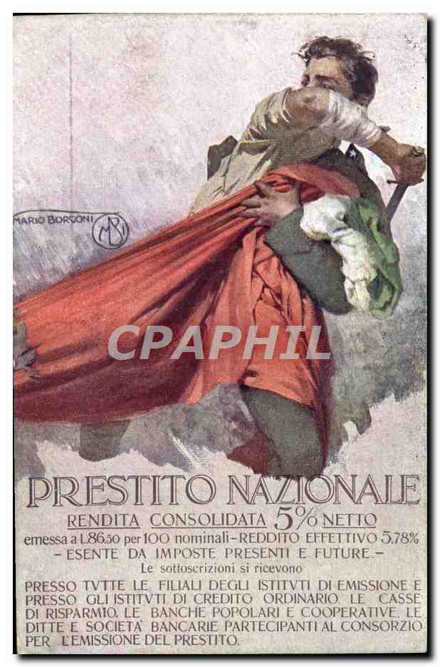 CPA Fantaisie Militaria Prestito Nazionale Italie Emprunt Italia