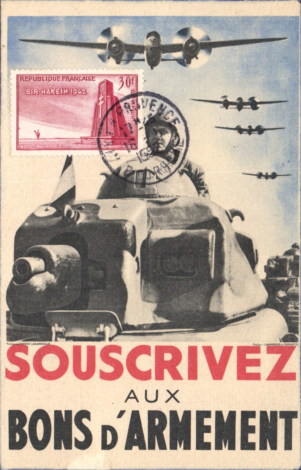 Schrijf je in voor wapenbonnen — Franse Republiek, Bir-Hakeim 1942 — uitgever Pierre Lagarrigue & Carnotte