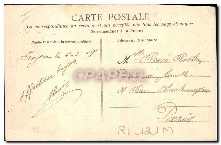 CPA Foklore La vie aux champs Le panier de cerises — Verso