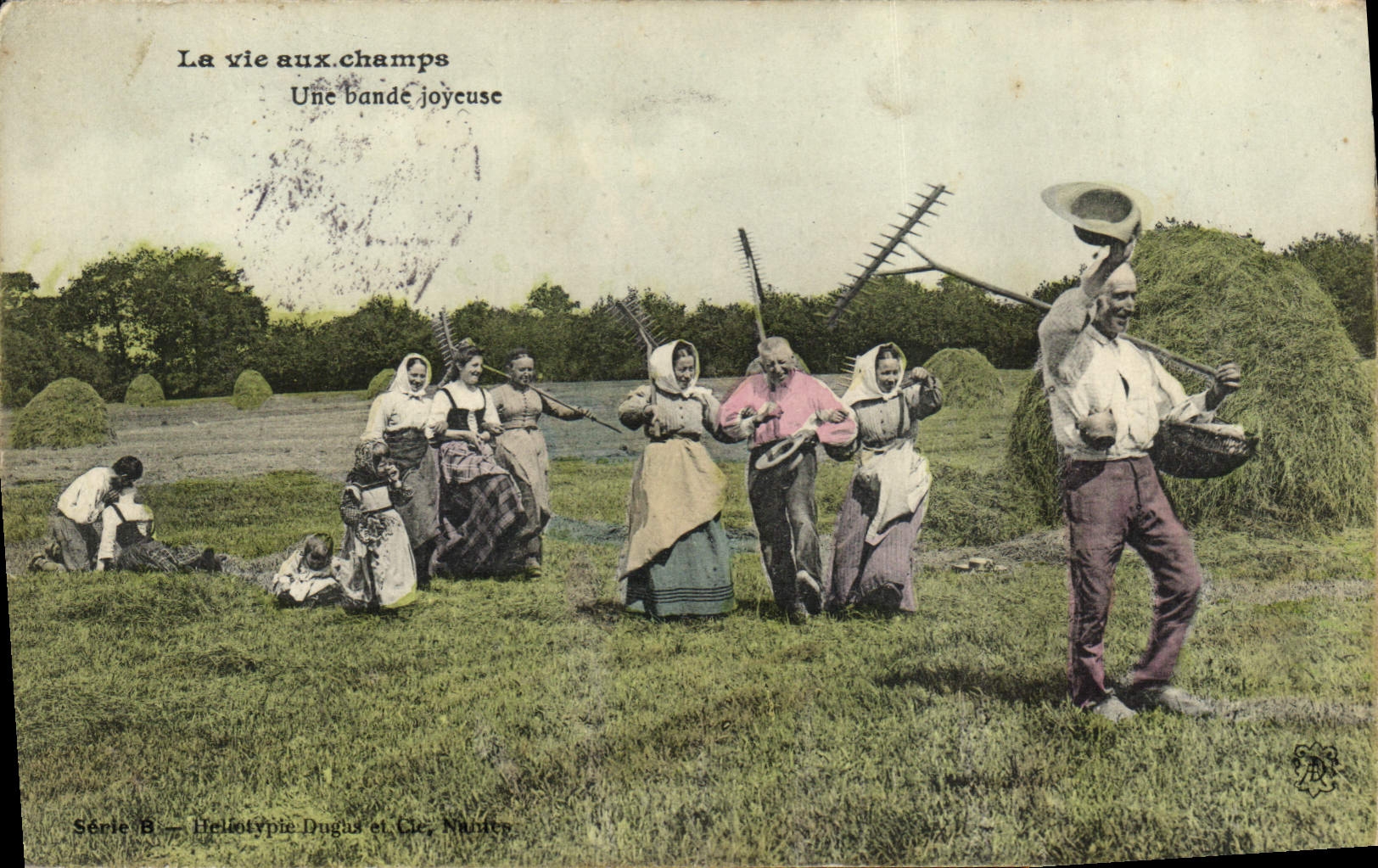 La vie aux champs — Une bande joyeuse — Héliotypie Dugas et Cie, Nantes, Série B
