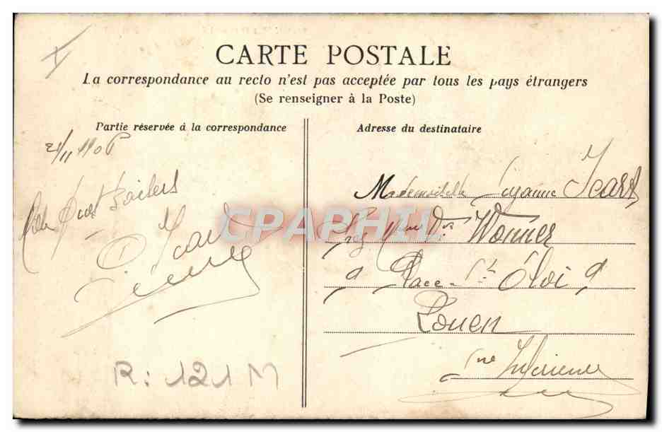 CPA Foklore La vie aux champs Grand mere Fileuse Enfants — Verso