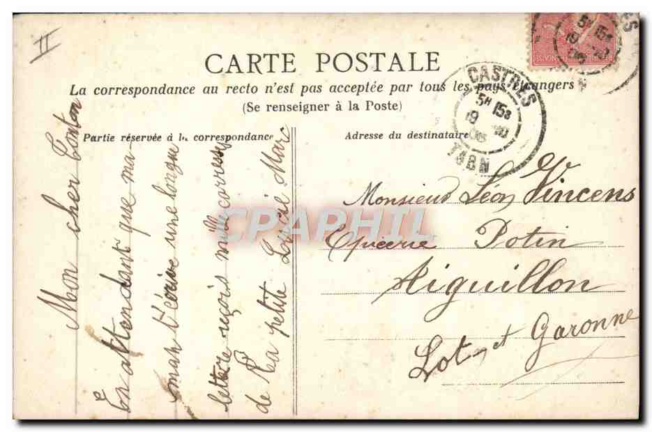 CPA Foklore La vie aux champs En usez vous Fileuse — Verso