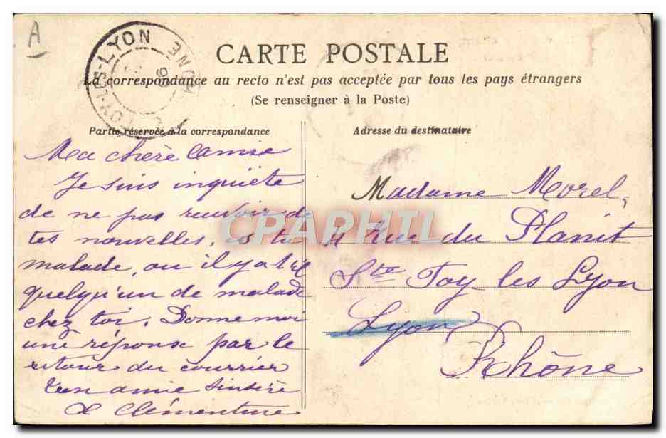 CPA Foklore La vie aux champs Le passeur  — Verso