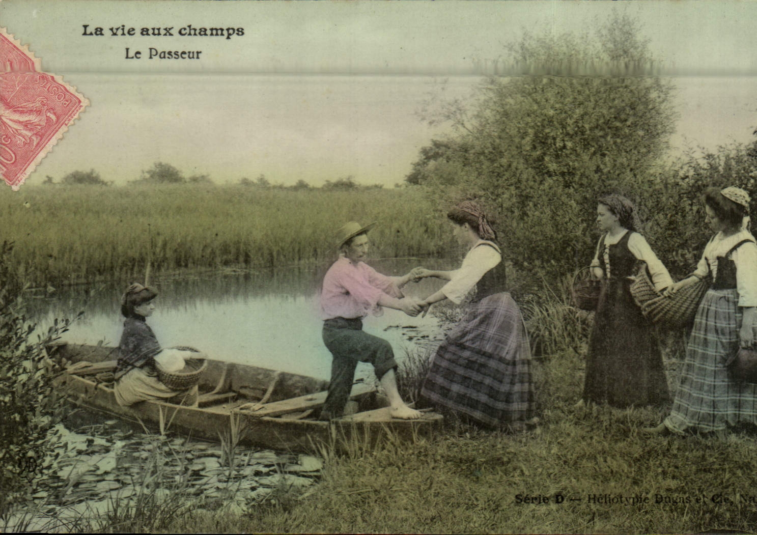 CPA Foklore La vie aux champs Le passeur 