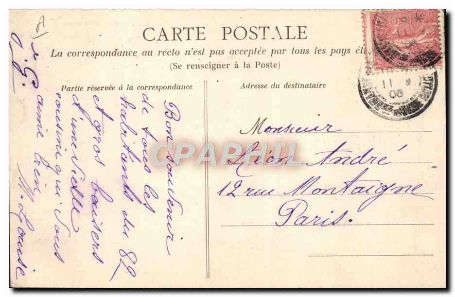 CPA Foklore La vie aux champs Un debarquement perilleux  — Verso