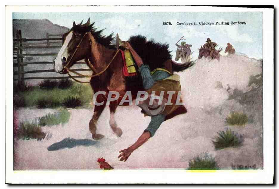 CPA Far West Cow Boy Indiens Rodeo  — Rückseite