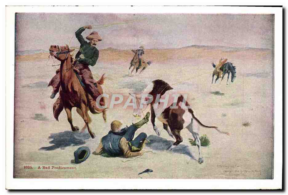 CPA Far West Cow Boy Indiens Rodeo — Rückseite