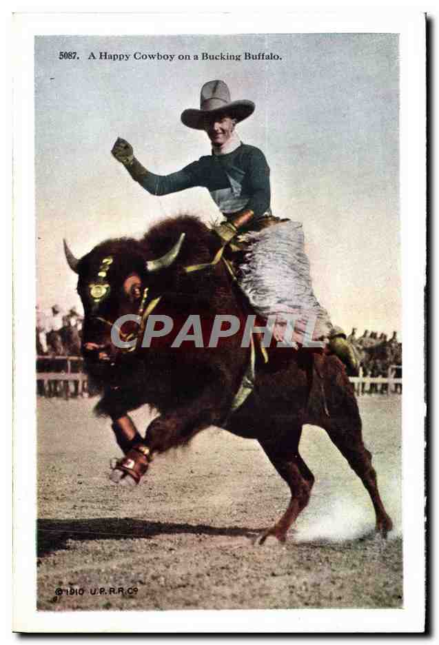CPA Far West Cow Boy Indiens Rodeo — Rückseite