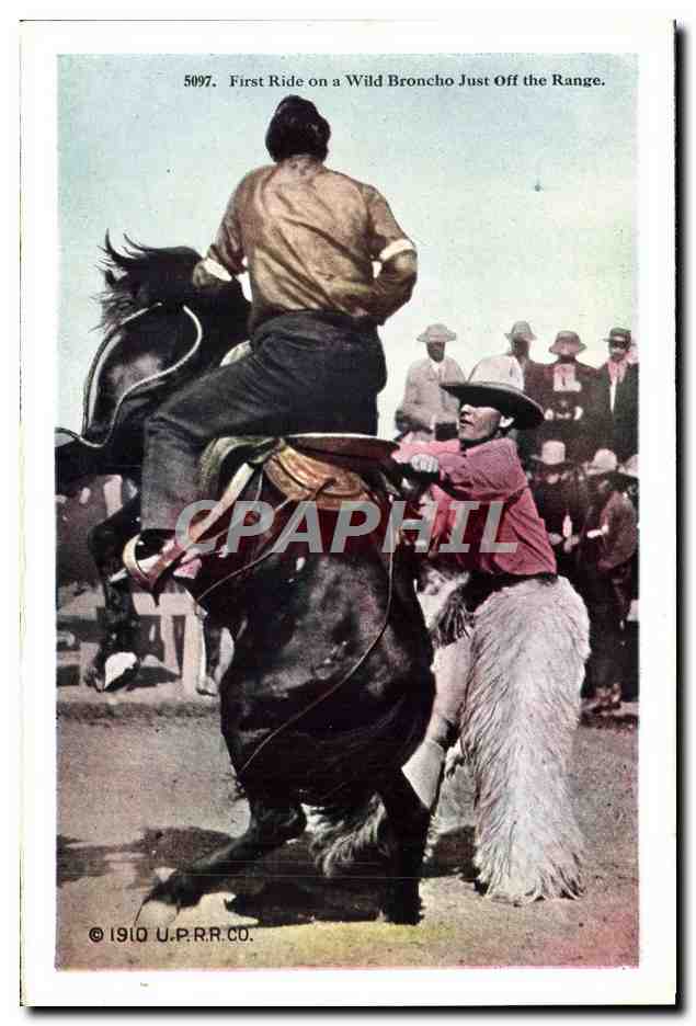 CPA Far West Cow Boy Indiens Rodeo — Rückseite