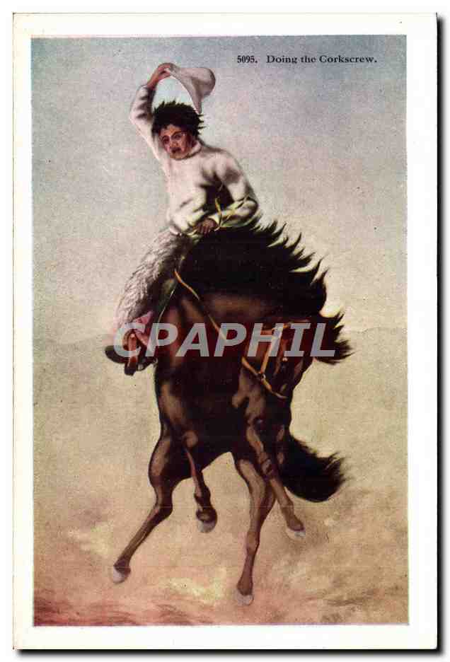 CPA Far West Cow Boy Indiens Rodeo — Rückseite