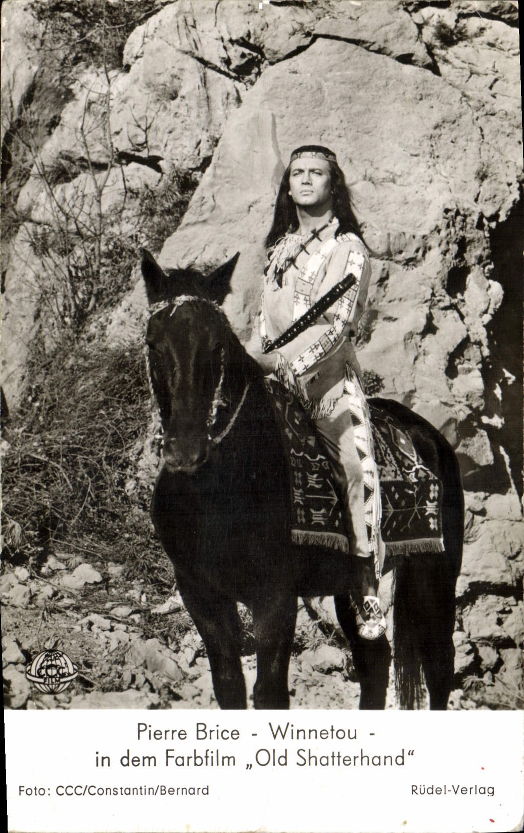 CPA Far West Cow Boy Indiens Pierre Brice Winnetou Old Shatterhand 