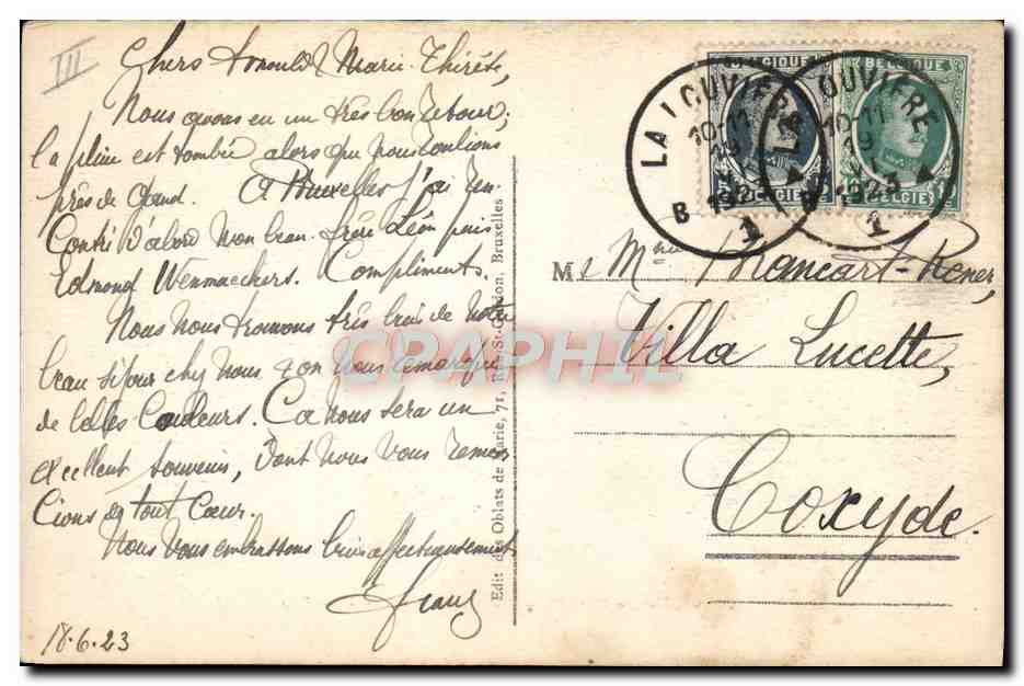 CPA Far West Cow Boy Indiens Missions des Peres Oblats en Amerique du Nord Femmes indiennes construisant un canot — Rückseite