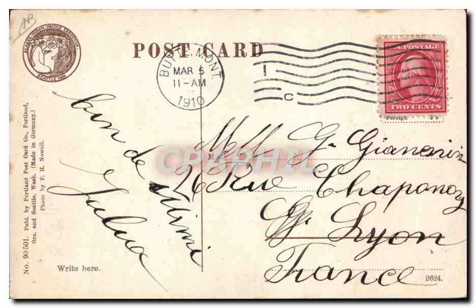 Enfant inuit de Teller, Alaska — Photo par E. H. Nowell — N° 90-501, éditeur Portland Post Card Co. — Reverso