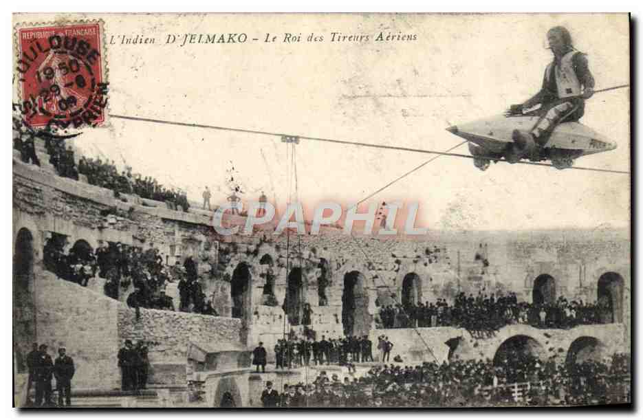 L'Indien D'JEIMAKO - Le Roi des Tireurs Aériens — spectacle aérien en amphithéâtre — éditeur non visible