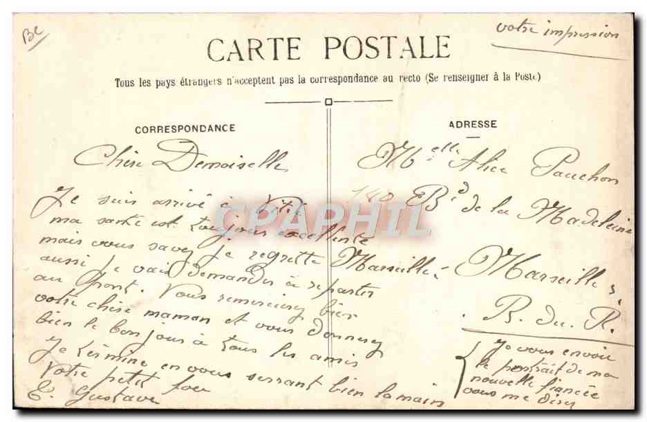 CPA Foklore Tabac Vieille fumeuse de Kerity  — Verso
