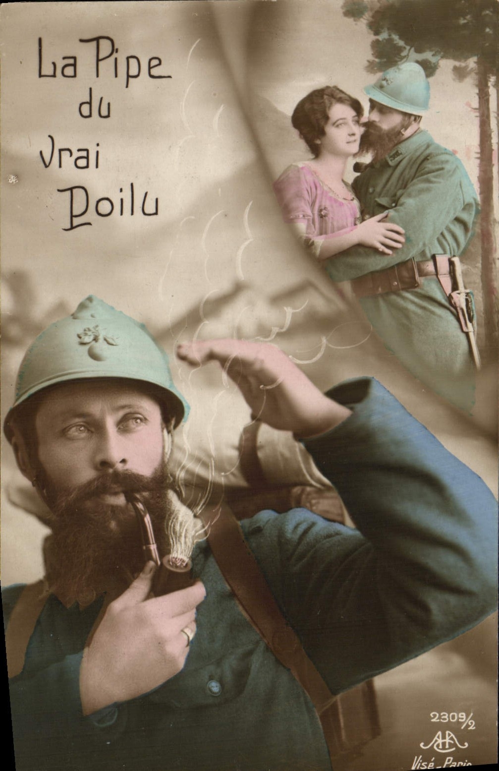CPA Foklore Tabac La pipe du vrai Poilu Militaria 