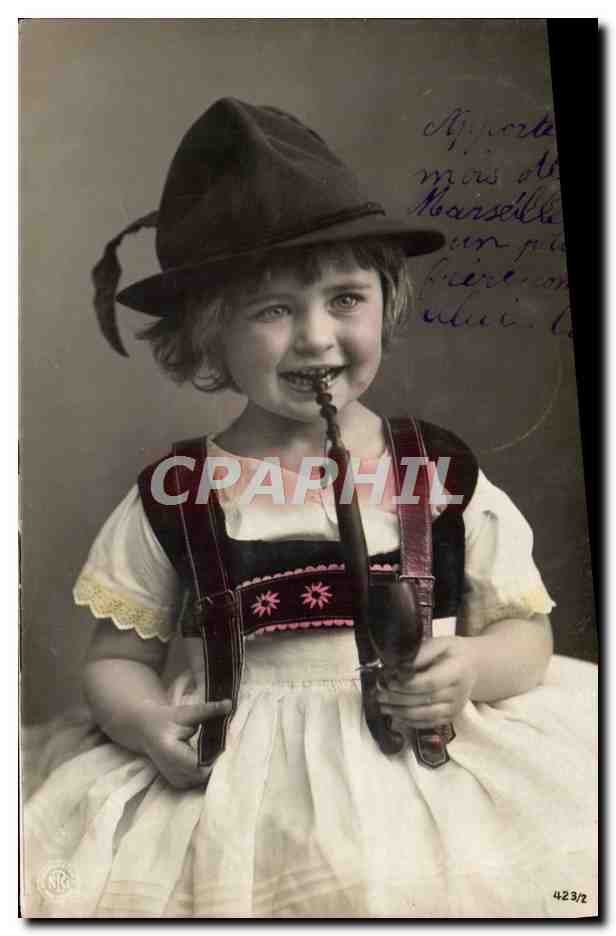 CPA Foklore Tabac Enfant Marin Pipe