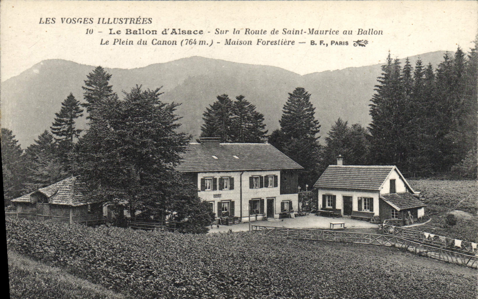 CPA Foret Les Vosges Le Ballon d'Alsace Sur la route de Saint Maurice au Ballon Le plein du canon Maison forestiere 