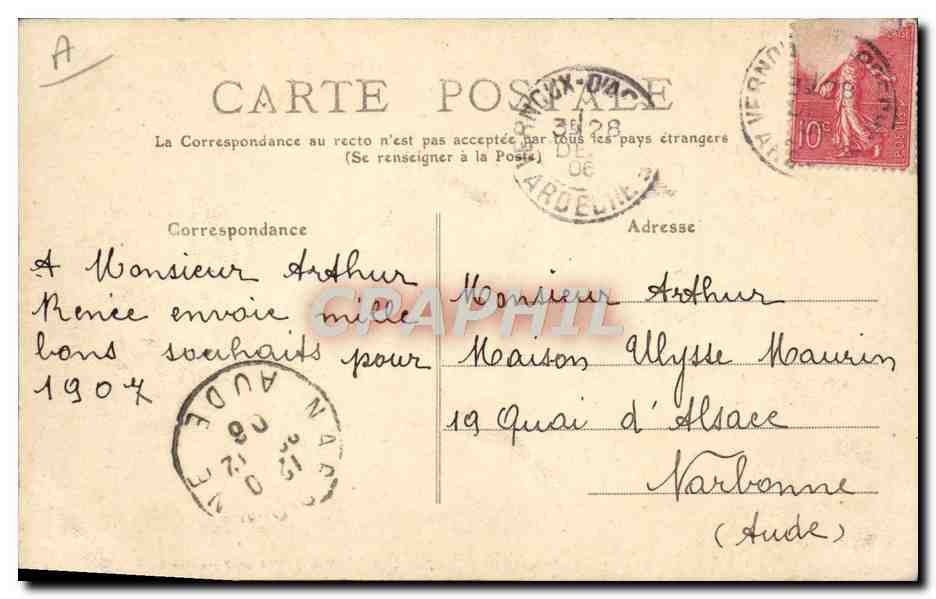 CPA Foret domaniale de Mazan Maison forestiere Automobile — Rückseite