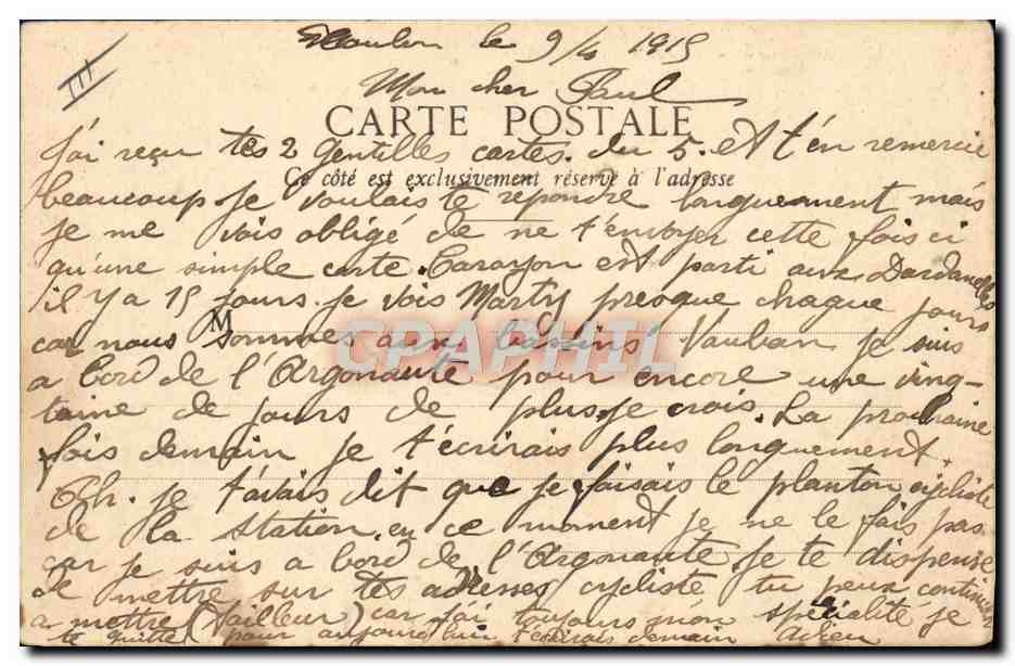 CPA Foret Conquet Maison du garde Rigole de la Montagne Noire  — Rückseite