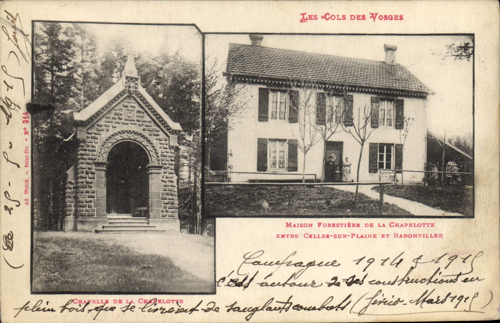 CPA Foret Cols des Vosges Maison forestiere de la Chapelotte entre Celles sur Plaine et Badonviller 