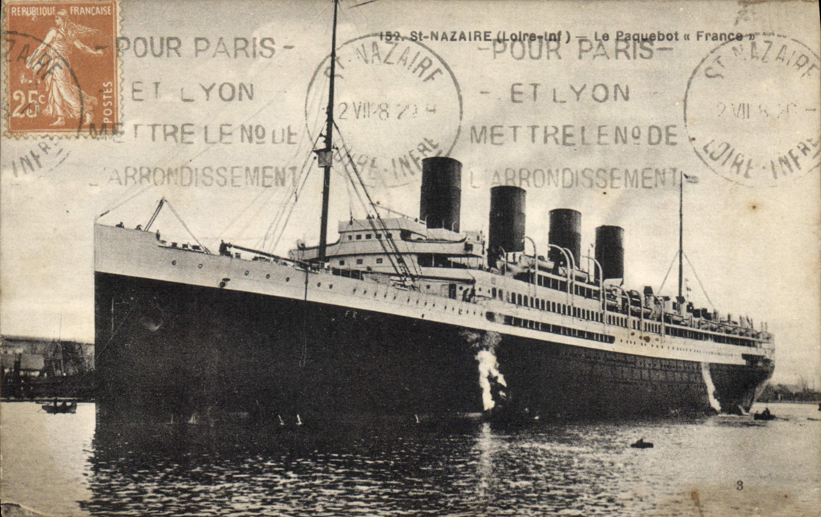 St-Nazaire (Loire-Inf) — Le Paquebot « France » — F. Chapeau, éditeur Nantes