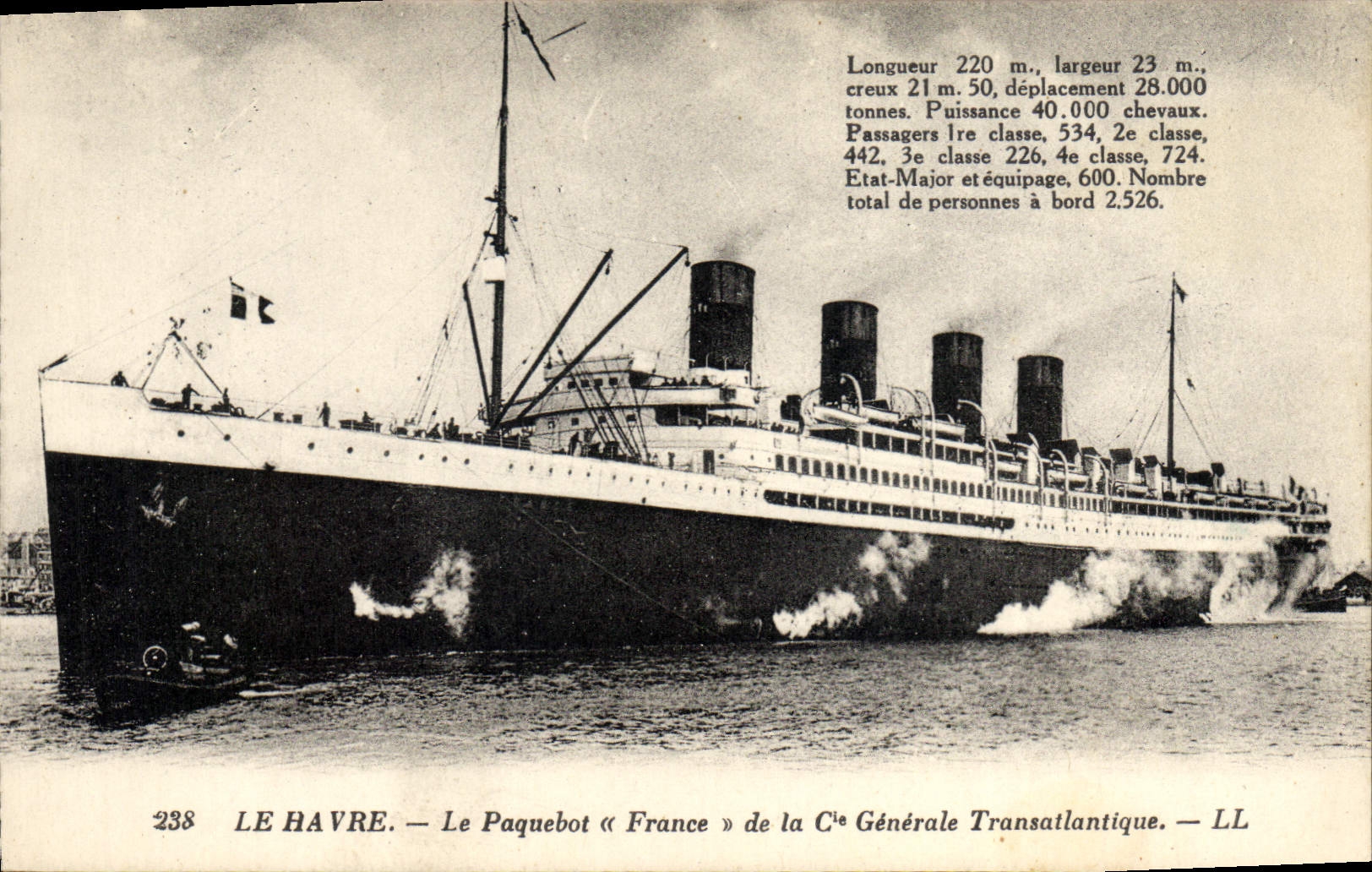 Le Paquebot « France » de la Cie Générale Transatlantique — LE HAVRE