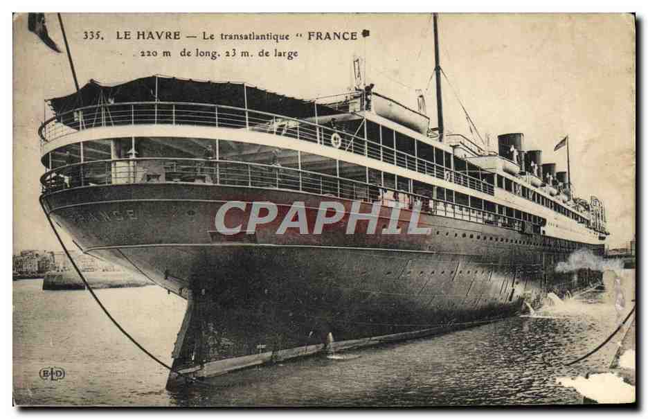 CPA Bateau Paquebot Le Havre Le Transatlantique
