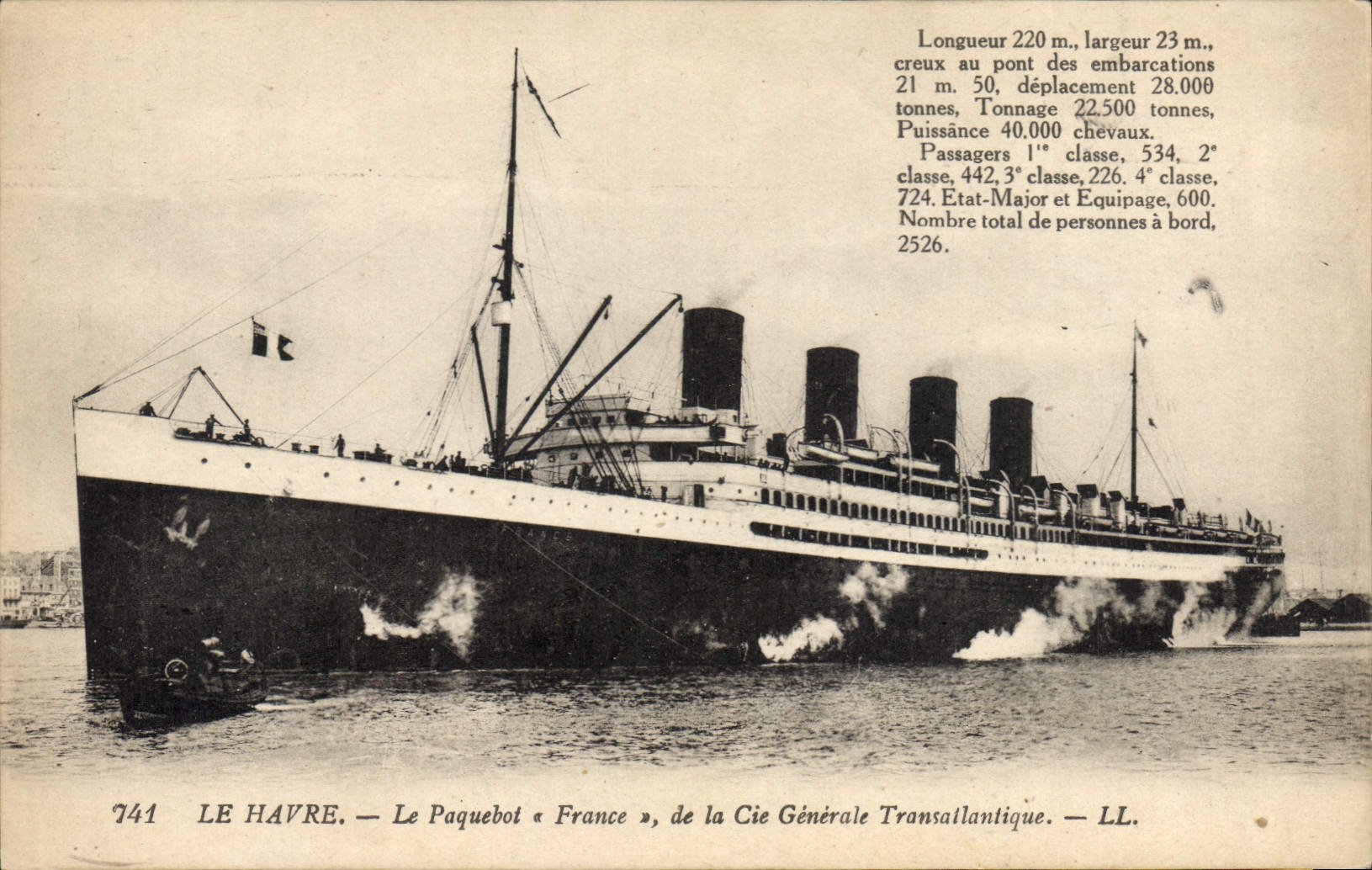 Le Havre — Le paquebot « France », de la Cie Générale Transatlantique — n° 741