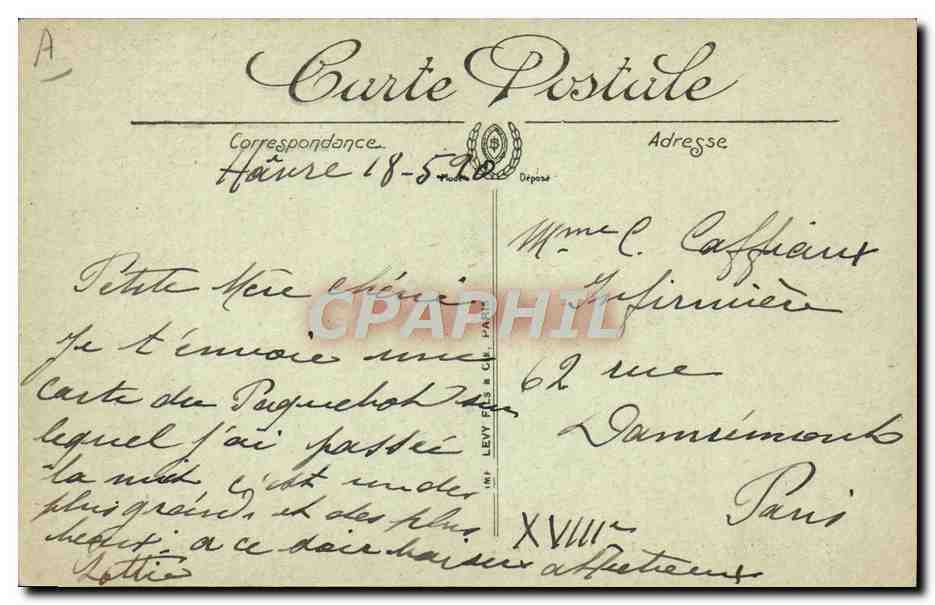 Le Havre — Le paquebot « France », de la Cie Générale Transatlantique — n° 741 — Verso