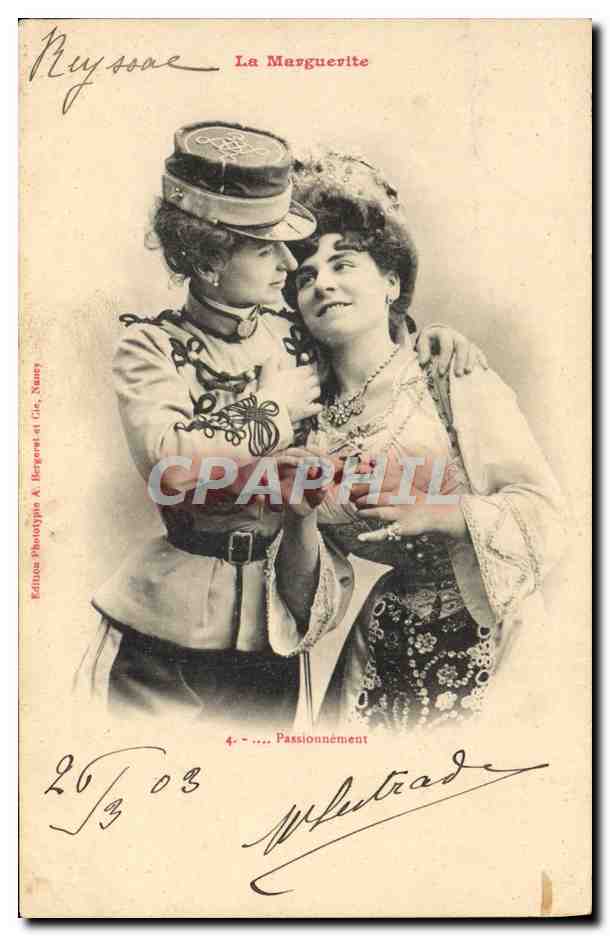 Deux femmes en tenue de scène — La Marguerite — Éditeur Phototypo A. Bergéret (Cie. Naury) n°4