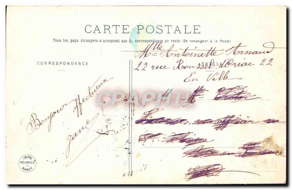 CPA Fantaisie Enfants Yvonne et Janic — Verso
