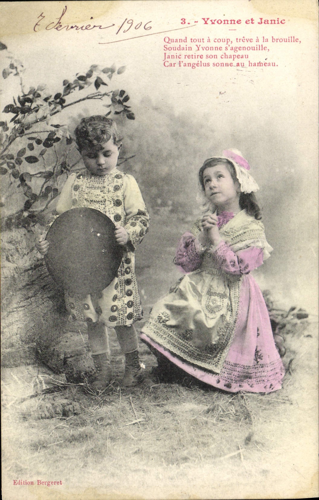 Yvonne et Janic — scène de jeu — Edition Bergeret, n°3