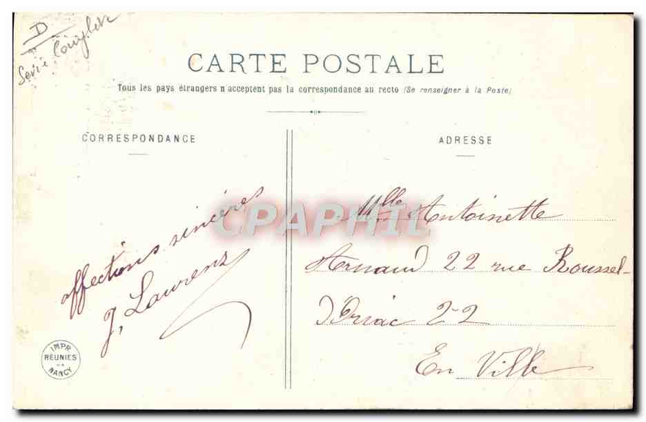 CPA Fantaisie Enfants Yvonne et Janic — Verso