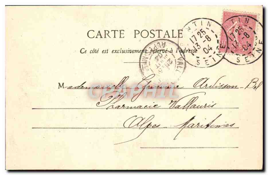 CPA Fantaisie Femme Petite fille et grand mere Enfant — Verso
