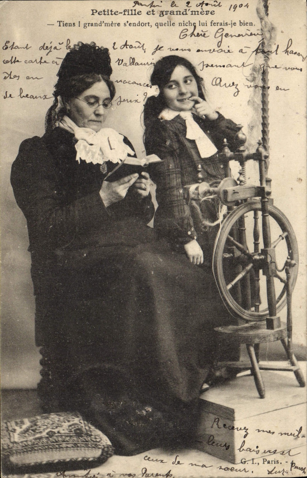 Bambina e nonna — Parigi, 2 aprile 1904 — G.T., Parigi