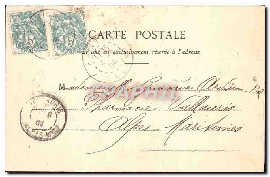 Bambina e nonna — Parigi, 2 aprile 1904 — G.T., Parigi — Verso