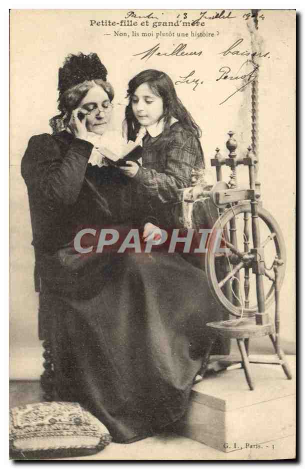 CPA Fantaisie Femme Petite fille et grand mere Enfant