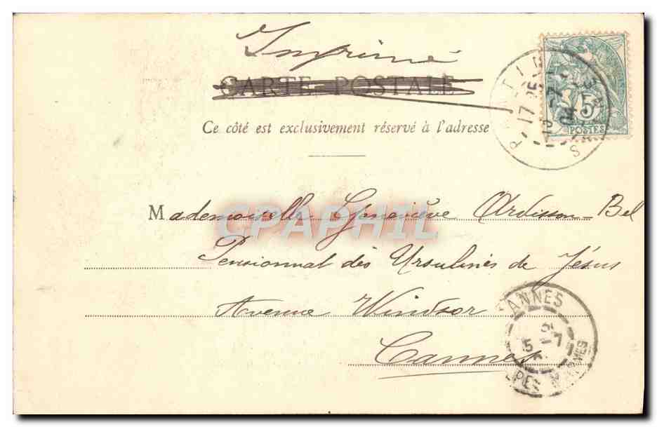 CPA Fantaisie Femme Petite fille et grand mere Enfant — Verso