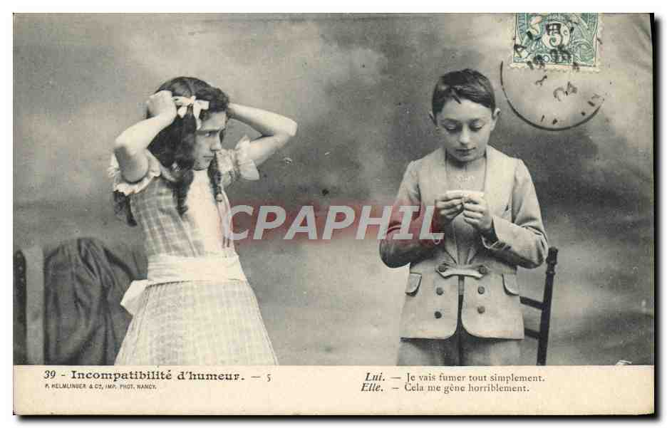CPA Fantaisie Enfants Incompatabilite d'humeur