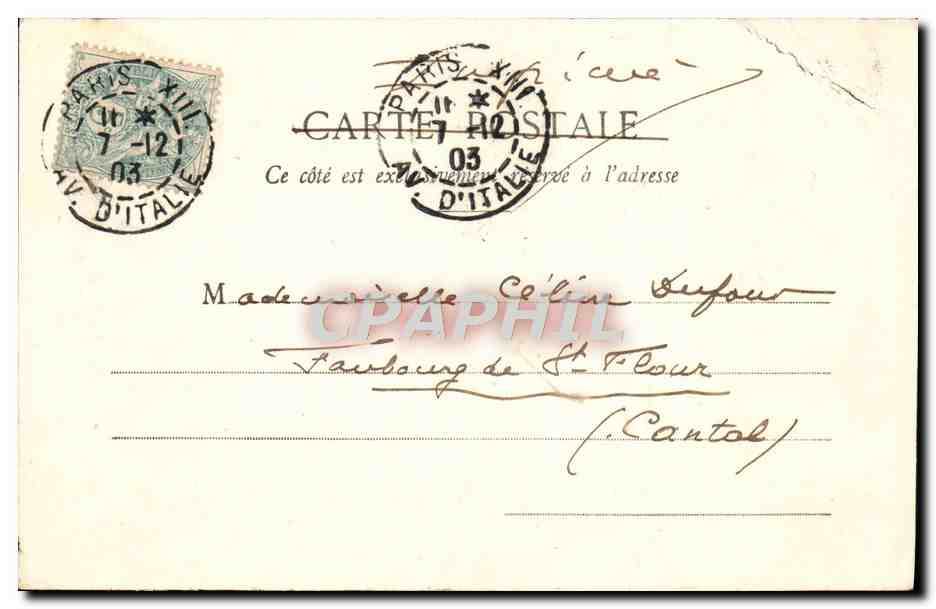 CPA Fantaisie Femme Le peage Chasseur Chasse — Rückseite