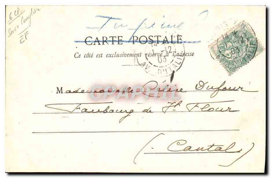 CPA Fantaisie Femme Le peage Chasseur Chasse — Verso