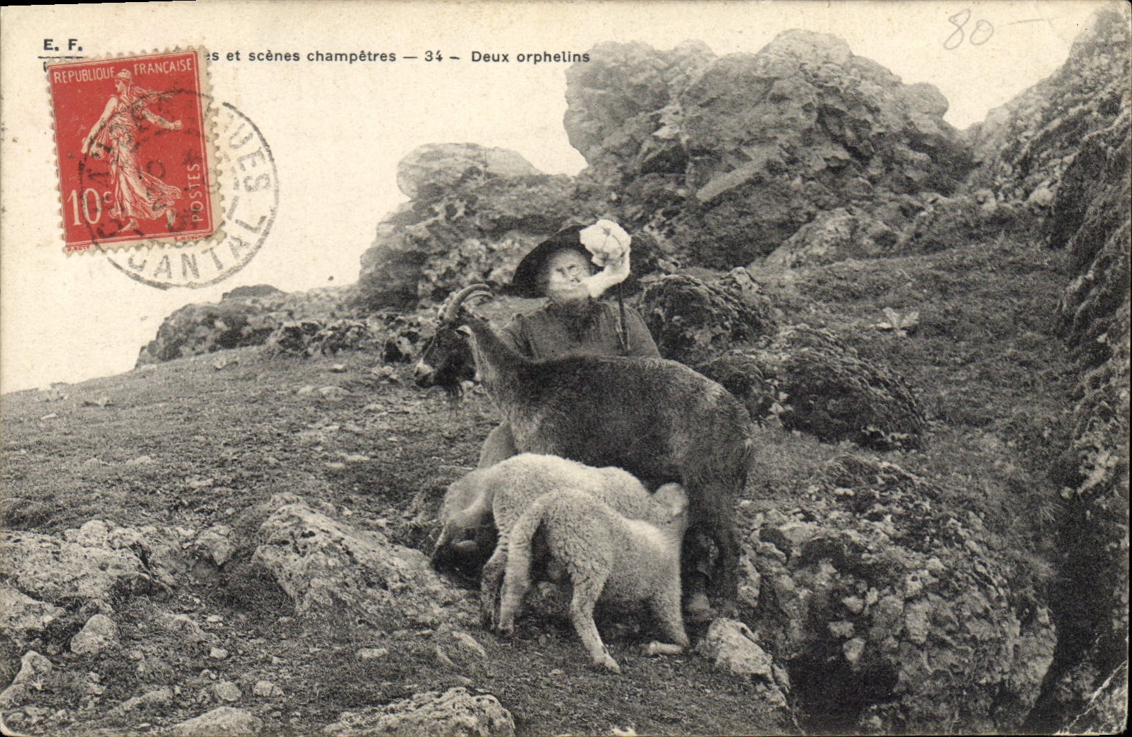Deux orphelins — Scènes champêtres — 34 — Éditeur E.F.