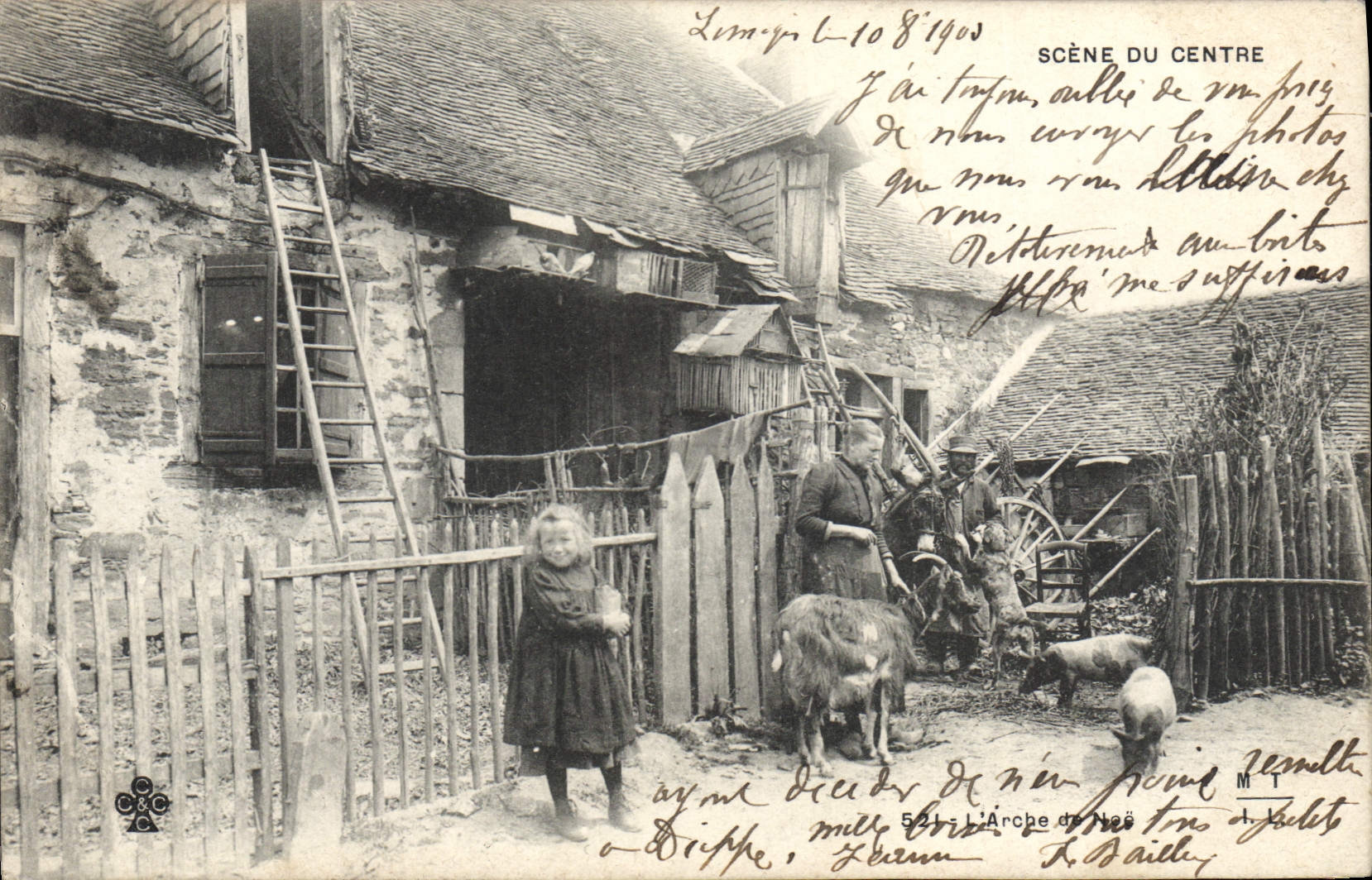 Scène du Centre — Limois, 10 août 1905 — MT & L. Dailey